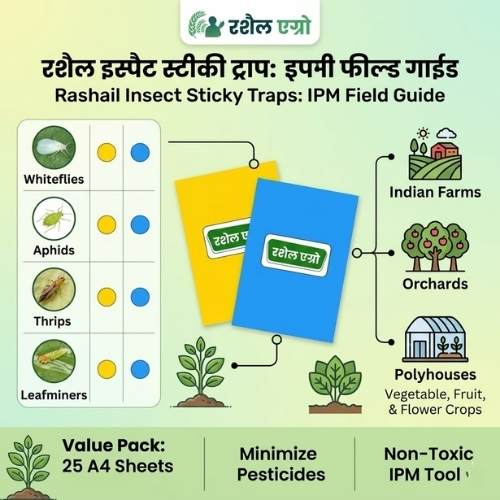 Rashail Insect Stick Trap A4 Yellow and Blue IPM Glue Trap (10 Sheets) for Pest Control